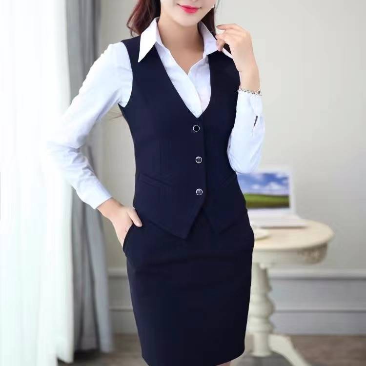 Blue vest and blue skirt